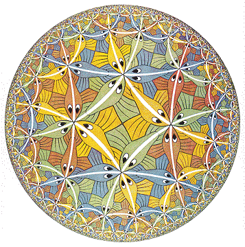 埃舍尔 escher 视觉 错觉 艺术 数学 非欧几何 庞加莱